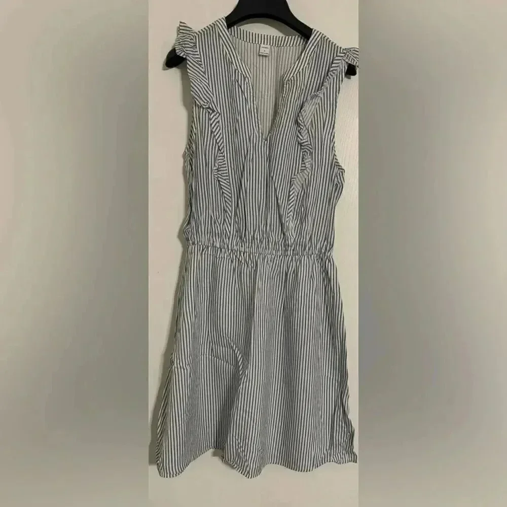old navy blue and white striped dress Old Navy Women's Blue and White Striped Dress, Size
